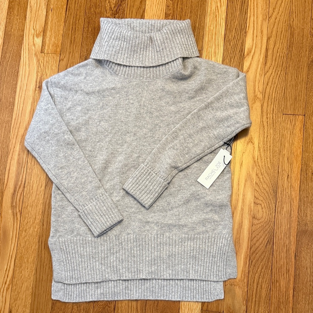 NWT Rachel Zoe Light Gray Cashmere Cowl Neck Sweater size XS